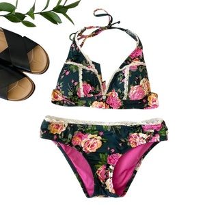 Betsey Johnson Floral Lacy Bikini